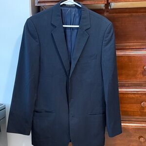 Elegant Navy Pinstripe Men's Blazer